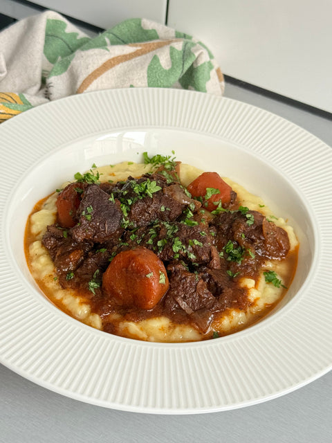 Boeuf Bourguignon på Älg